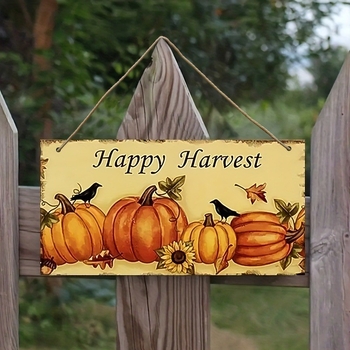 Ξύλινο σήμα πόρτας με φθινοπωρινή κολοκύθα, ποιμενικό στυλ, κρεμαστό διακοσμητικό τοίχου, εκτύπωση
