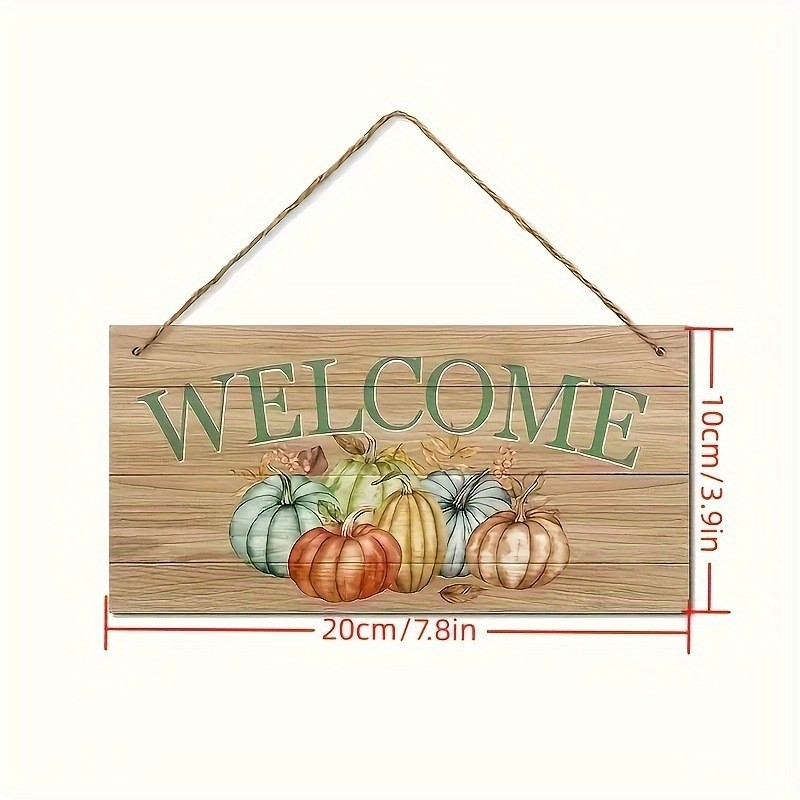 Ξύλινο σήμα πόρτας με φθινοπωρινή κολοκύθα, ποιμενικό στυλ, κρεμαστό διακοσμητικό τοίχου, εκτύπωση