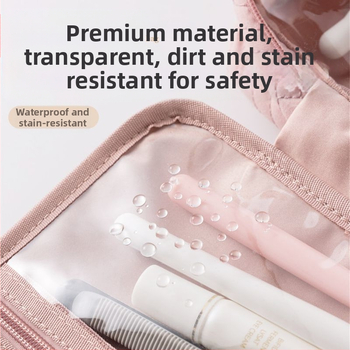 Chi weng Φορητή τσάντα καλλυντικών για γυναίκες, κρεμάμενη για ταξίδι με χώρο για κοσμήματα, πολυεστέρας