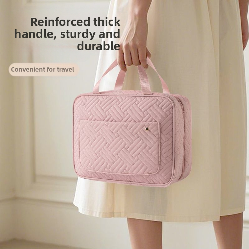 Chi weng Φορητή τσάντα καλλυντικών για γυναίκες, κρεμάμενη για ταξίδι με χώρο για κοσμήματα, πολυεστέρας