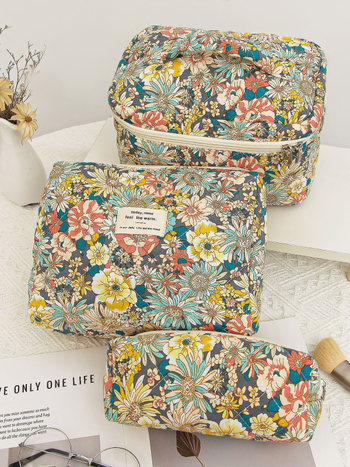 Berger bags мултифункционална козметична чанта с флорални мотиви, памучна тъкан, подплата от полиестер