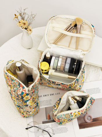 Berger bags мултифункционална козметична чанта с флорални мотиви, памучна тъкан, подплата от полиестер