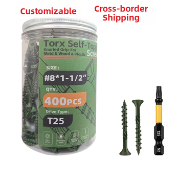 Самонарезни дървени винтове, потъваща шестостенна глава, обикновена въглеродна стомана, класа 4.8, без покритие