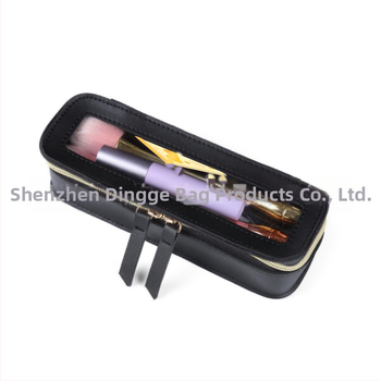 Прозрачен PU кожен несесер за козметика, голям капацитет, за пътуване (PU leather; transparent; large capacity; travel)