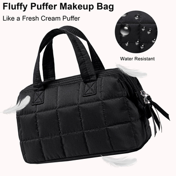 Προσαρμοσμένη τσάντα περιποίησης από νάιλον με φερμουάρ, οριζόντιου τετράγωνου σχήματος, εσωτερική τσέπη με φερμουάρ, ανάγλυφο μοτίλο πλέγματος