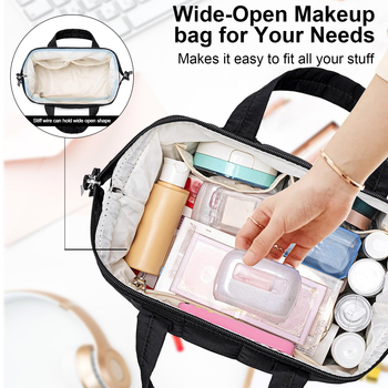 Προσαρμοσμένη τσάντα περιποίησης από νάιλον με φερμουάρ, οριζόντιου τετράγωνου σχήματος, εσωτερική τσέπη με φερμουάρ, ανάγλυφο μοτίλο πλέγματος