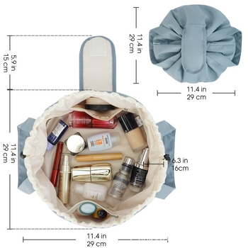 Косметична чантичка с връзка, канвасов корпус, PU подплата, водоустойчива, ултралека и износоустойчива за ежедневна употреба
