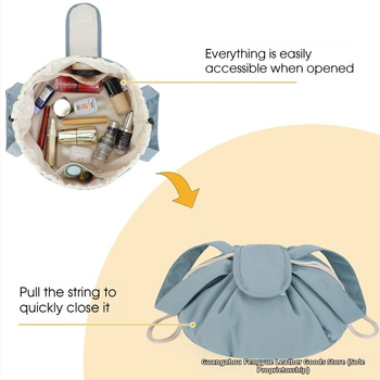 Косметична чантичка с връзка, канвасов корпус, PU подплата, водоустойчива, ултралека и износоустойчива за ежедневна употреба