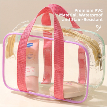 PVC διαφανής τσάντα παραλίας, σε στυλ Ins, χέρι-χειρός, αδιάβροχη, αποθήκευση για ταξίδια και μακιγιάζ, μεγάλη χωρητικότητα