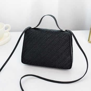 PU anyagú kis négyzet alakú női táska, záródás retesz, egy vállpánt, friss és édes stílus