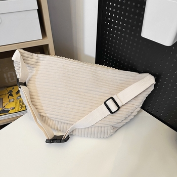 Corduroy torba za prsni dio – Urban Simplicity stil, zatvarač, trodimenzionalni dizajn, poliesterska podstava