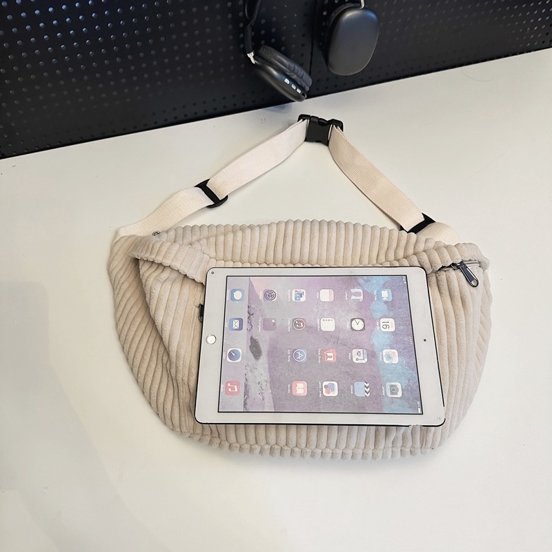 Corduroy torba za prsni dio – Urban Simplicity stil, zatvarač, trodimenzionalni dizajn, poliesterska podstava
