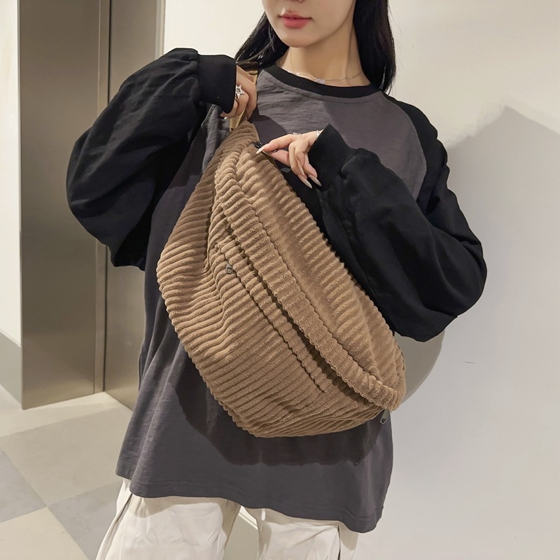 Corduroy torba za prsni dio – Urban Simplicity stil, zatvarač, trodimenzionalni dizajn, poliesterska podstava
