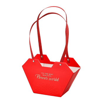 Торба за цветя и подарък със сърцевидна форма, от специална хартия, подходяща за букети и подаръчна опаковка.