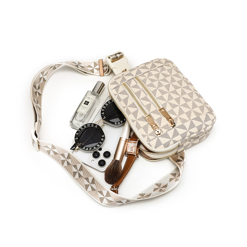Unisex crossbody torba PVC, horizontalni kvadratni oblik, otvaranje zipom