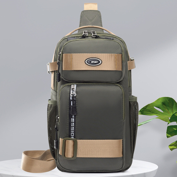 Мъжка чанта за гръдния кош, Oxford плат, дишаща, подплата от полиестер, лято 2025