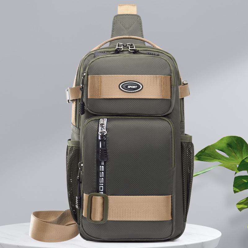 Мъжка чанта за гръдния кош, Oxford плат, дишаща, подплата от полиестер, лято 2025