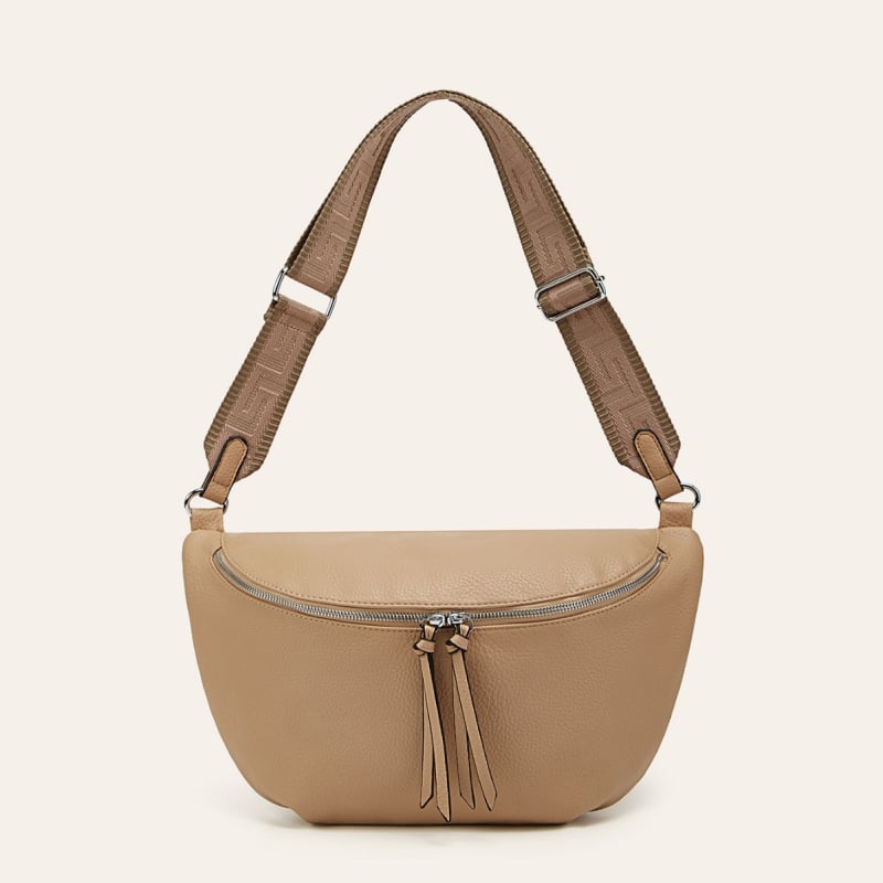 zijinling ženska PU crossbody torba s širokim remenom — gradski minimalistički stil, proljeće 2025, zatvarač, unutarnja pretinica za telefon
