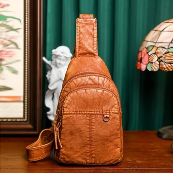 Crossbody torbica od meke PU kože - velika zapremina, zatvaranje zipom, unutarnji džep sa zipom