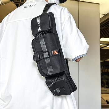 Мъжка чантичка за гърдите — Стил: свободно пътуване; Материал: найлон; Функция: намалява натоварването; Защита на гръб; Подплата: полиестер