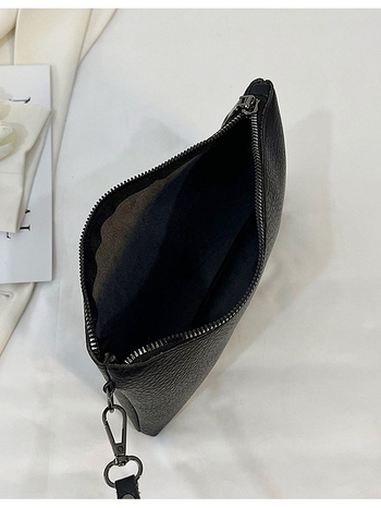 Τσάντα clutch με στυλ street fashion, υλικό PU, ορθογώνιο τετράγωνο σχήμα, άνοιγμα με φερμουάρ, εσωτερική δομή λαμιναρισμένο φερμουάρ