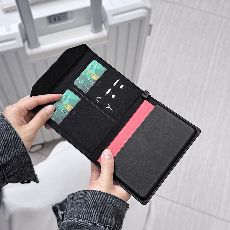 Θήκη διαβατηρίου και καρτών από PU δέρμα με RFID, προστασία από κλοπή, αδιάβροχη, αντιβακτηριακή, πολύ ελαφριά