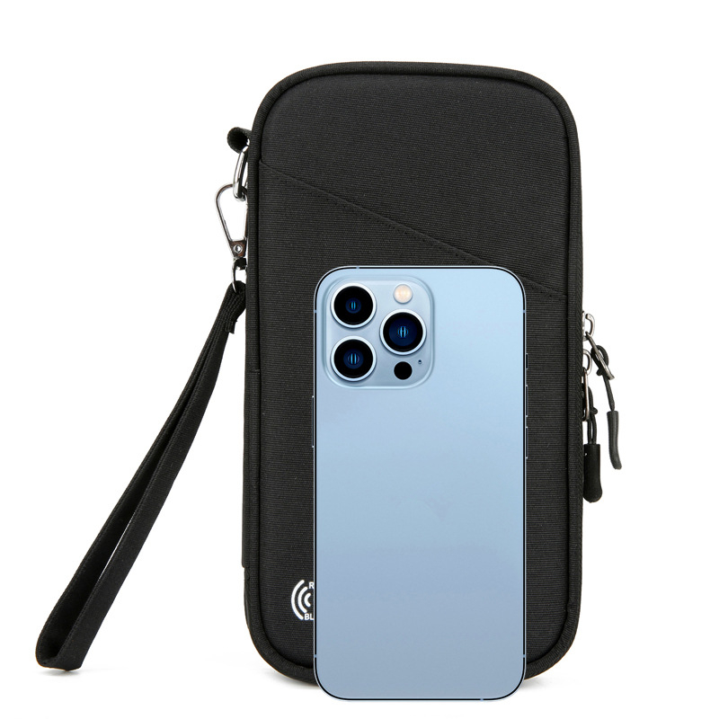 Οργανωτής διαβατηρίων και εγγράφων με προστασία RFID, αδιάβροχος, μεγάλος χώρος, από ύφασμα Oxford