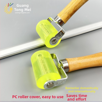 Ролка за притискане на LED лента с дървена дръжка — PVC корпус, GTM, 110 г