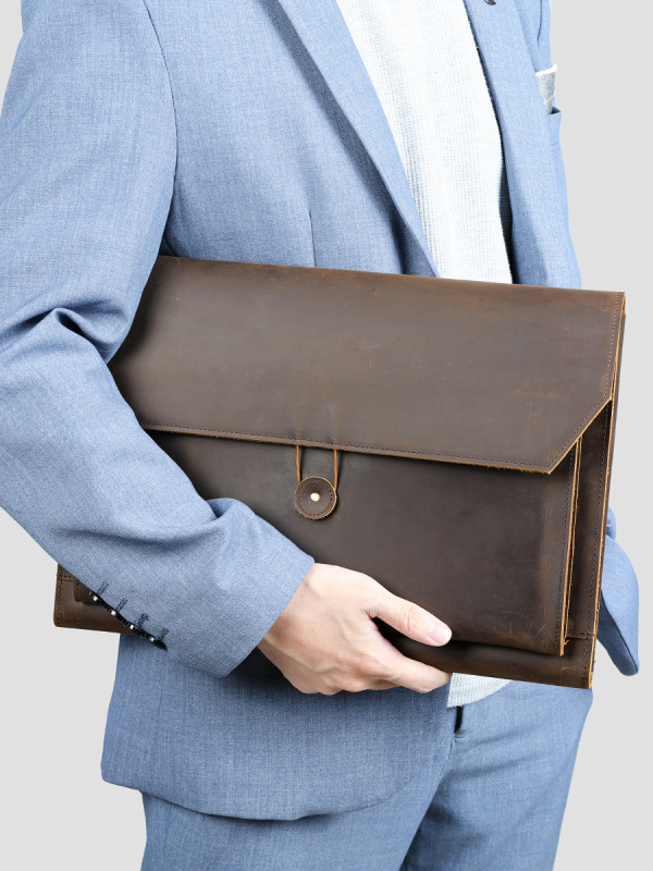 Férfi clutch táska valódi bőrből, első réteg marhabőrből, vízálló, kopásálló és ütésálló, 2024 ősz kiadás