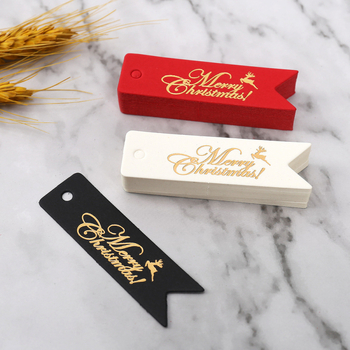 Kalėdinė dovanos etiketė su auksu įspaudu, popierinė, kabinimui