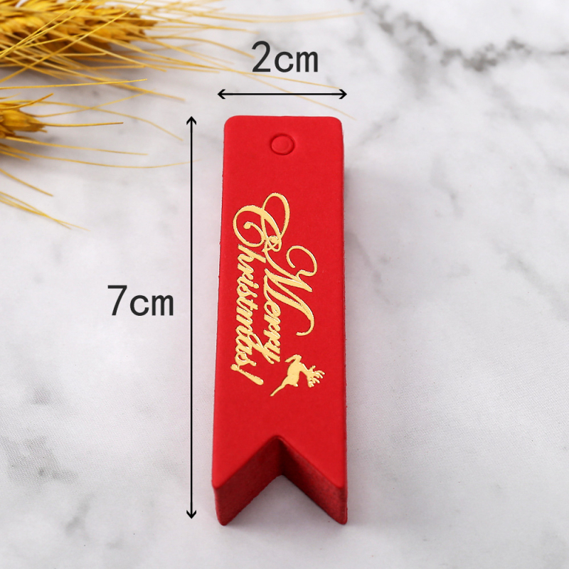 Kalėdinė dovanos etiketė su auksu įspaudu, popierinė, kabinimui