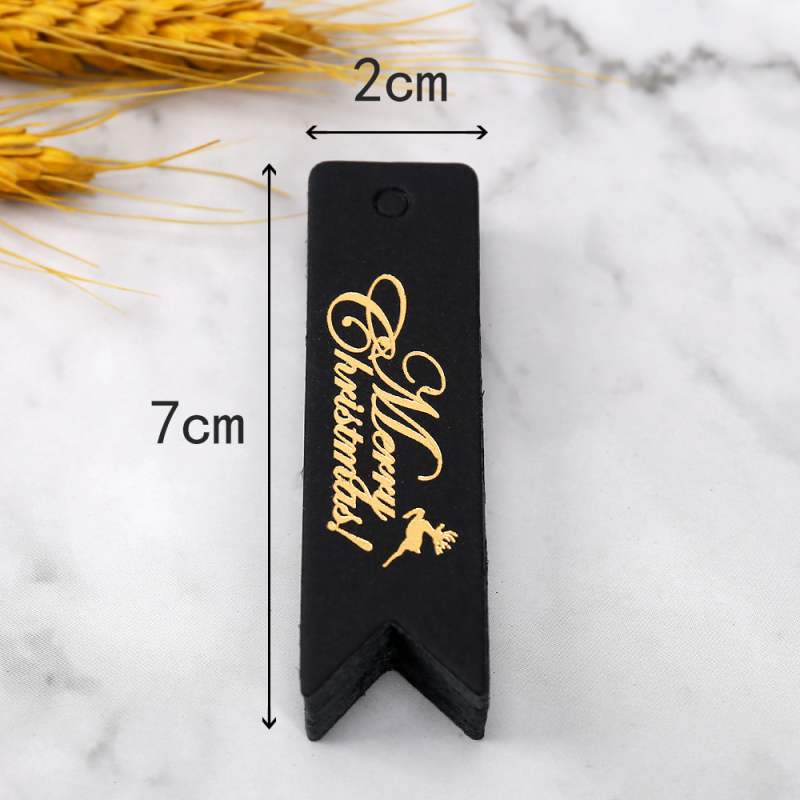 Kalėdinė dovanos etiketė su auksu įspaudu, popierinė, kabinimui