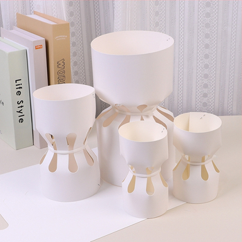 Κύκλιος εσωτερικός φάκελος για ανθοδέσμες από λευκό χαρτόνι με επίστρωση για γρήγορη περιτύλιξη — εξωτερική συσκευασία, συμβατό με ιδιωτικές μάρκες