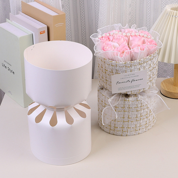 Κύκλιος εσωτερικός φάκελος για ανθοδέσμες από λευκό χαρτόνι με επίστρωση για γρήγορη περιτύλιξη — εξωτερική συσκευασία, συμβατό με ιδιωτικές μάρκες