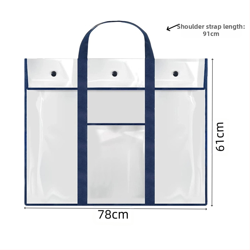 PVC прозрачен калъф за файлове с дръжка – snap закопчаване, стереоскопичен дизайн, марка Chastity