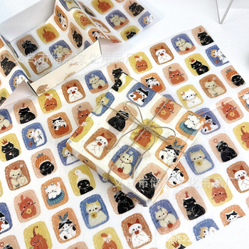 Χαριτωμένο χαρτί περιτυλίγματος για δώρα με θέμα γάτα, ανάγλυφο Sydney paper, κατηγορία συσκευασίας 121, διαθέσιμο σε πακέτα 10/30/50 φύλλα