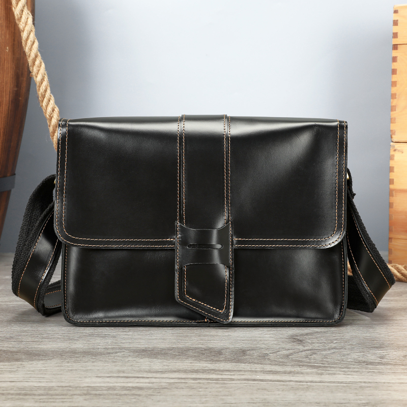 Vyrų odinė pečių rankinė, pirmojo sluoksnio karvės oda, poliesterio pamušalas, 2025 m. vasaros išleidimas, verslo kelionėms tinkama