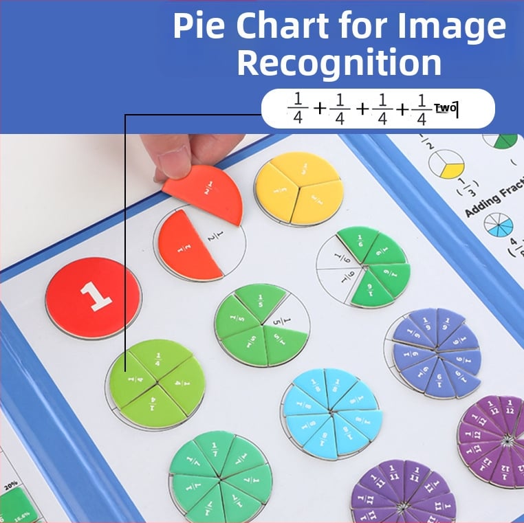 Образователна играчка за дроби: Хартиен магнитен диск за разграждане на дроби, DIY за деца 4–6 г, интелектуално развитие