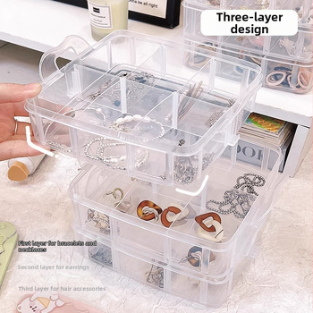 Κιβώτιο αποθήκευσης με 18 διαμερίσματα, φορητό — πλαστικό σκληρό κουτί σε κορεατικό στυλ, αποσπώμενο, για εργαλεία και LEGO παιχνίδια