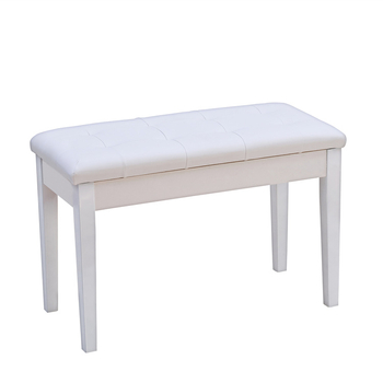 Кожен двоен стол за пиано с вграден шкаф за книги – универсален стол за пиано и клавиатури