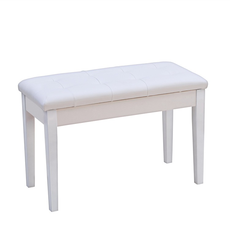 Кожен двоен стол за пиано с вграден шкаф за книги – универсален стол за пиано и клавиатури