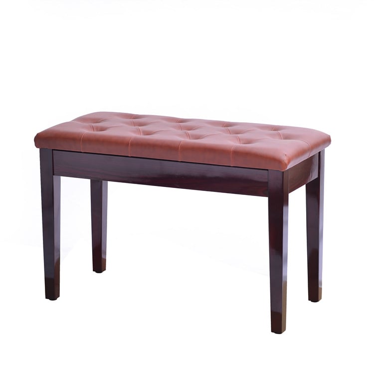 Кожен двоен стол за пиано с вграден шкаф за книги – универсален стол за пиано и клавиатури