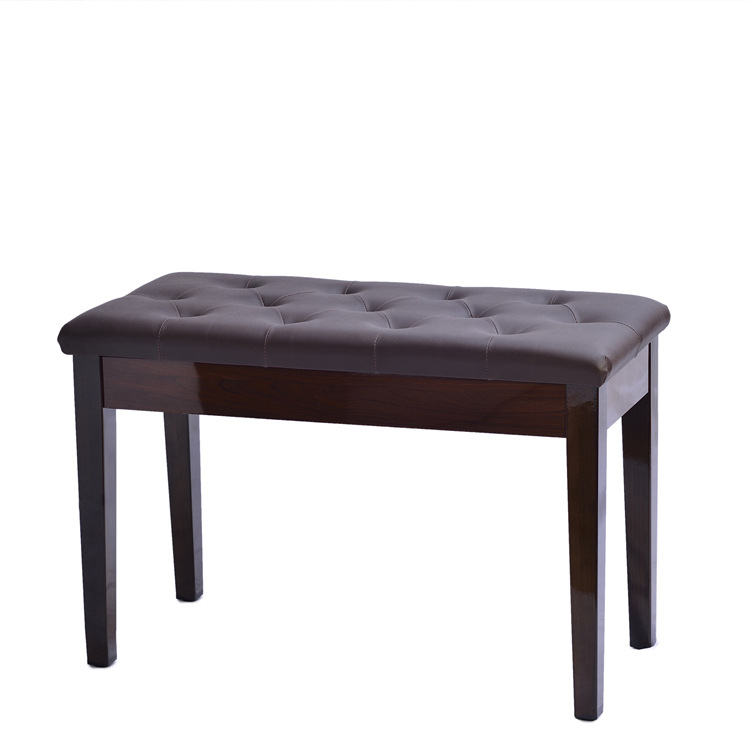 Кожен двоен стол за пиано с вграден шкаф за книги – универсален стол за пиано и клавиатури