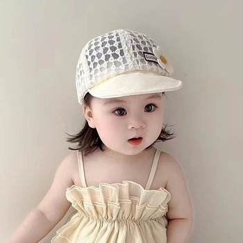 Dječja mrežasta kapa za djevojčice, ljeto, zaštita od sunca, prozračna mreža, široki obod, kupolast vrh