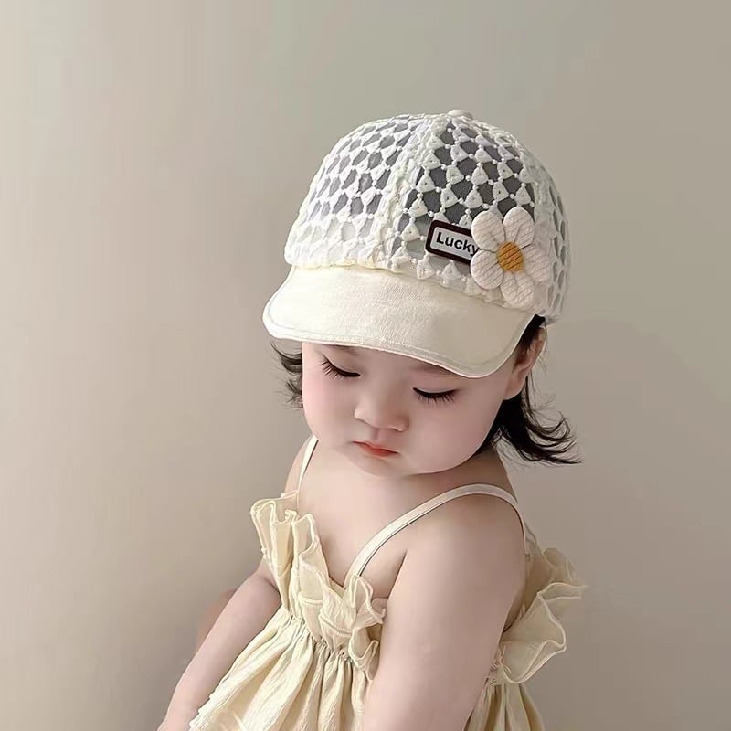 Dječja mrežasta kapa za djevojčice, ljeto, zaštita od sunca, prozračna mreža, široki obod, kupolast vrh