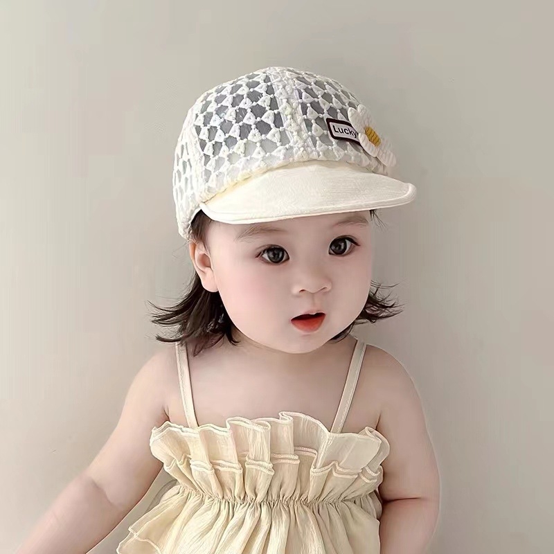 Dječja mrežasta kapa za djevojčice, ljeto, zaštita od sunca, prozračna mreža, široki obod, kupolast vrh