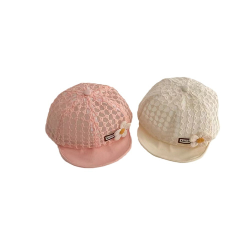 Dječja mrežasta kapa za djevojčice, ljeto, zaštita od sunca, prozračna mreža, široki obod, kupolast vrh