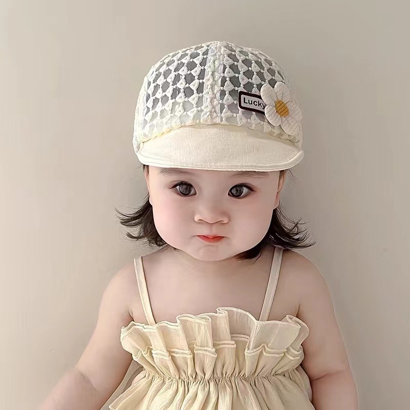 Dječja mrežasta kapa za djevojčice, ljeto, zaštita od sunca, prozračna mreža, široki obod, kupolast vrh