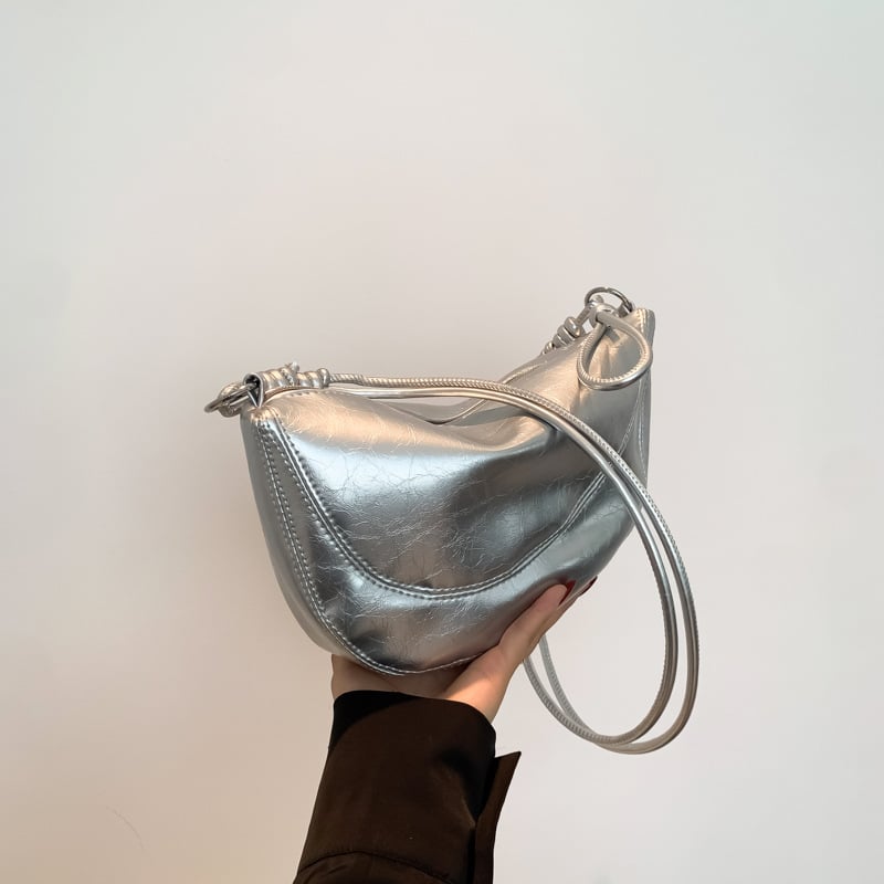 Ženska crossbody torbica od PU materijala, Saddle Bag stil, street trend, zatvarač, vodoravni kvadratni oblik
