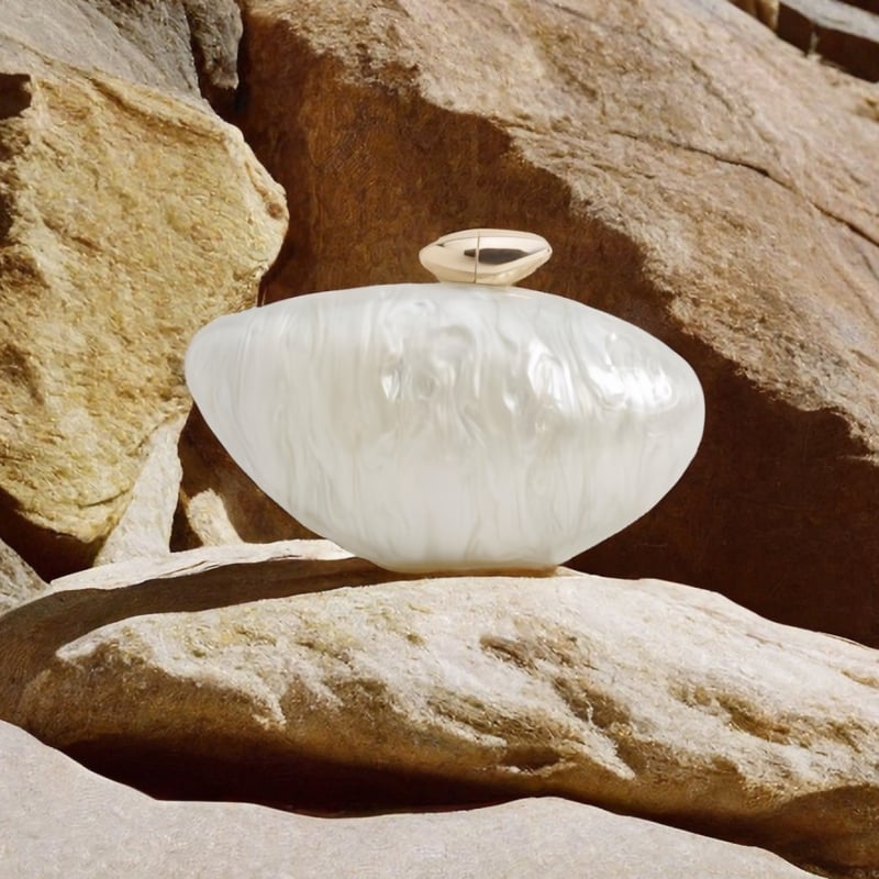 Átlátszó akril klatch táska lánccal - mágneses zár, poliészter bélés, mindennapi használatra